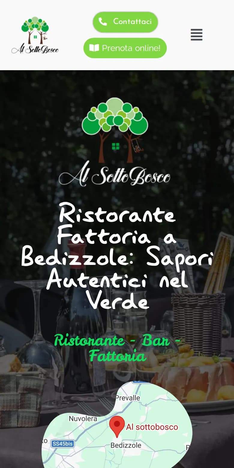 Il sito di Al Sottobosco da smartphone