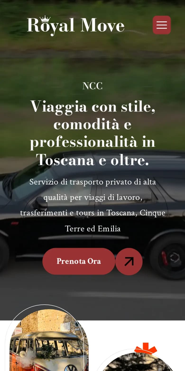 Il sito di Royal Move da smartphone